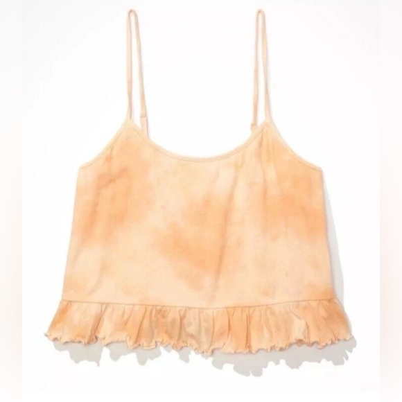 AE Cropped Relaxed Cami Orange Tank Top
Tie Dye Peplum Ruffle
Size Small
NEW - Picture 3 of 5